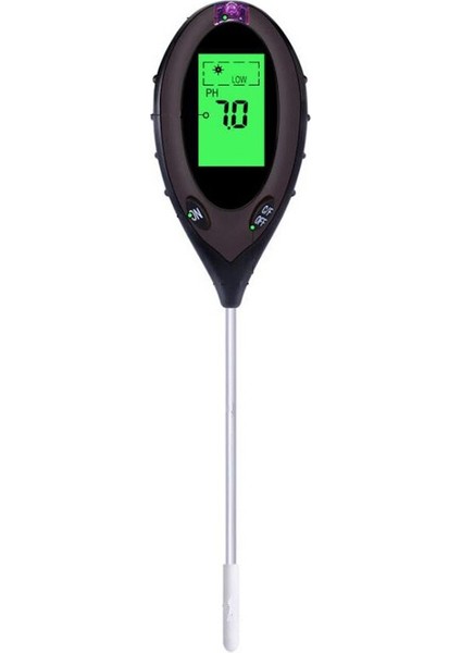 Profesyonel Toprak Ph Ölçer 4 In 1 Toprak Sıcaklığı Güneş Nemi Ph Ölçer Test Cihazı Bahçe Bitkileri Için Çiçekler LCD Ekran (Yurt Dışından)