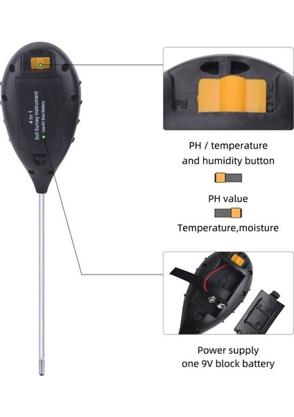 Profesyonel Toprak Ph Ölçer 4 In 1 Toprak Sıcaklığı Güneş Nemi Ph Ölçer Test Cihazı Bahçe Bitkileri Için Çiçekler LCD Ekran (Yurt Dışından) indirimleri