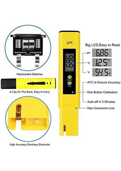 Dijital Ph Test Cihazı Cep Ph Ölçer Aralığı 0.00-14.00 Ph Kalem Ph Ölçümü Yüksek Doğruluk 0.01 Ph Mini Su Sayacı Ph (Yurt Dışından) fırsatları