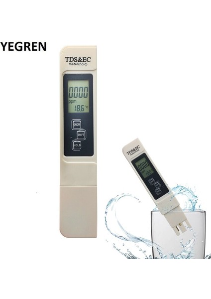 Taşınabilir Su Tds Metre Kalem Ec Iletkenlik Test Cihazı Içme Suyu Gübre Konsantrasyonu Için Su Kalitesi Monitörü (Yurt Dışından)