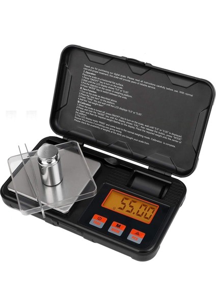 Kalibrasyon Ağırlıkları ile 200G/0.01G Elektronik Taşınabilir Gram Ölçeği Cımbız Yüksek Hassasiyetli (Dahil) (Yurt Dışından)