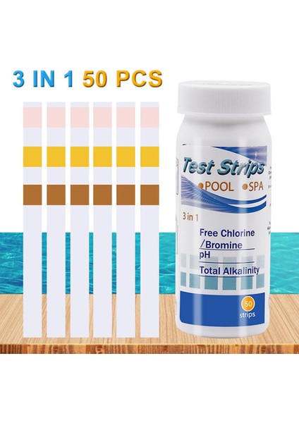 50 / 100PSC/ŞIŞE Test Kağıdı Pratik 3'ü 1 Arada Yüzme Havuzu Su Kalitesi Testi Ph Testi Mevcut Klor Toplam Sertlik (Yurt Dışından)