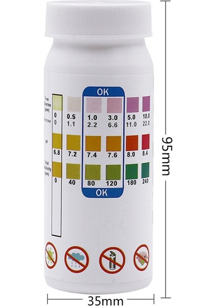 50 / 100PSC/ŞIŞE Test Kağıdı Pratik 3'ü 1 Arada Yüzme Havuzu Su Kalitesi Testi Ph Testi Mevcut Klor Toplam Sertlik (Yurt Dışından)