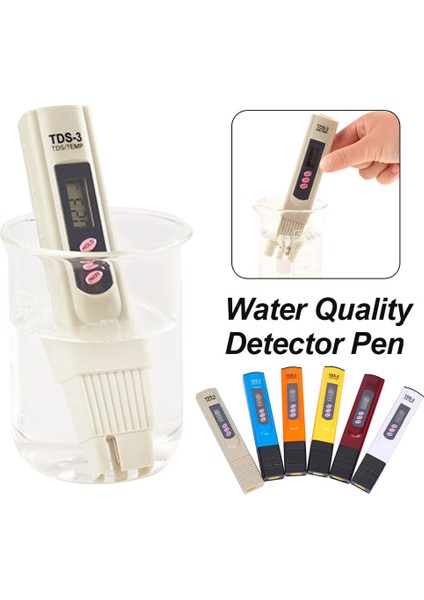 Taşınabilir Su Kalitesi Analizörü Tds3/temp LCD Dijital Tds Metre Test Cihazı Filtre Kalemi Su Kalitesi Saflık Renk Rastgele (Yurt Dışından)