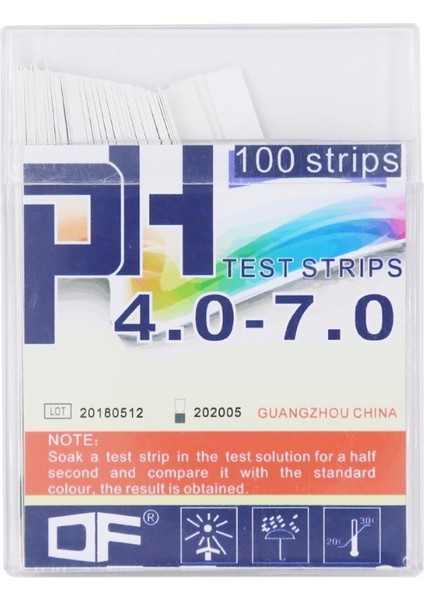4.0-7.0 Ph Aralığı 100 Adet/plastik Kutu Kasa Ph Göstergesi Test Şeritleri Test Ph Su Seviyesi 40% Kapalı (Yurt Dışından)