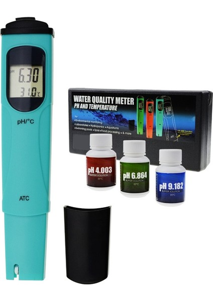 Dijital Kalem Tipi Ph ve Sıcaklık Ölçer Atc, 0,00-14,00PH ve 0,0-55,0degc +/-0,1ph Akvaryum Hidroponiği Için Yüksek Doğruluk (Yurt Dışından)