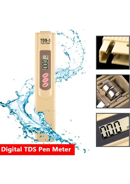 Taşınabilir Dijital LCD Tds Metre Metr Saflık Filtresi Tds Test Cihazı Su Kalitesi Test Kalemi 0-9990 Ppm Sıcaklık Su Test Cihazı Doğru (Yurt Dışından)