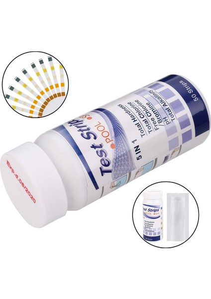 50 Adet Ph Test Kağıdı Şeritleri 5 In1 Yüzme Havuzu Su Test Şeritleri Klor Brom Ph Alkalinite Sertlik Toplam Ölçü Malzemeleri (Yurt Dışından) fırsatları