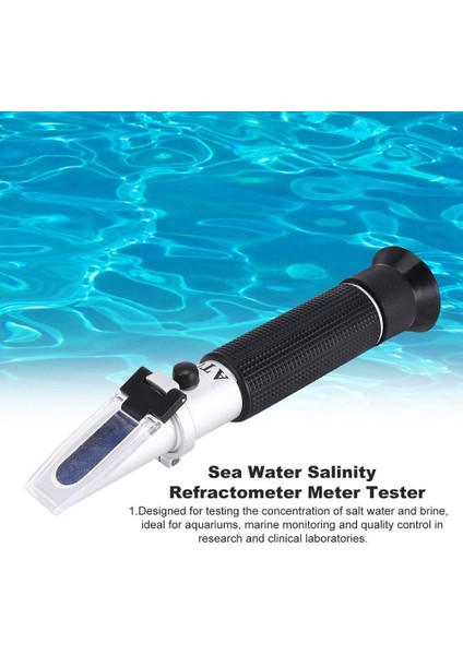 ~ 10% Salimeter Ölçümü Çift Ölçekli Deniz Suyu Tuzluluk Refraktometre Metre Aracı Akvaryum Deniz Suyu Izleme (Yurt Dışından)