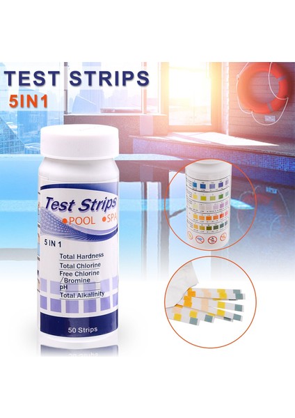 50 Adet Ph Test Şeritleri Tam Ph Ölçer Ph Klor Kontrol Göstergesi Turnusol Kağıdı Su Kirleme Kiti Yüzme Havuzu Ölçümü (Yurt Dışından)