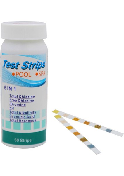 6-In-1 Yüzme Havuzu Test Kağıdı Artık Klor Ph Değeri Alkalinite Sertlik Şeridi Yükseltilmiş Spa Sıcak Küvet Su Kalitesi Ph Ölçer (Yurt Dışından)