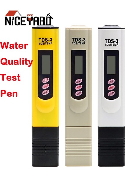 Nıceyard Temp/ppm 0-9999 Ppm Su Saflığı Filtresi Ölçme Araçları Ph Tds Metre Test Cihazı LCD Dijital Su Sayacı Kalite Test Kalemi (Yurt Dışından)