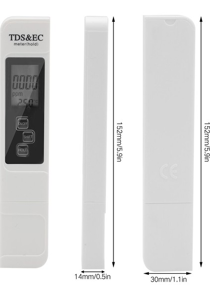 In 1 Tds Ec Ppm Metre Su Kalitesi Test Cihazı Monitör LCD Ekran Dijital Içme Suyu Test Cihazı Kalem Kablosuz Su Analizörü (Yurt Dışından) fiyatları