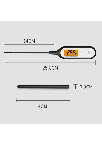 Ekran Et Barbekü Barbekü Termometre Su Geçirmez Gıda Sınıfı Probu Elektronik Mutfak Su Sıcaklığı Ölçer Süt (Yurt Dışından)