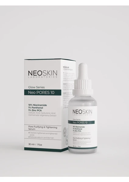 Neo Pores 10 - Akne Özel Aydınlatıcı Bakım Serumu (10 % Niacinamide + Panthenol +Zinc Pca + Salicylic Acid)