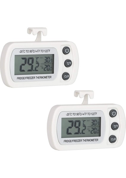 Adet Buzdolabı Termometresi Dijital Dondurucu Termometre Oda Termometresi Kanca ile LCD Ekran Okuma Max Min Fonksiyonu (Yurt Dışından)