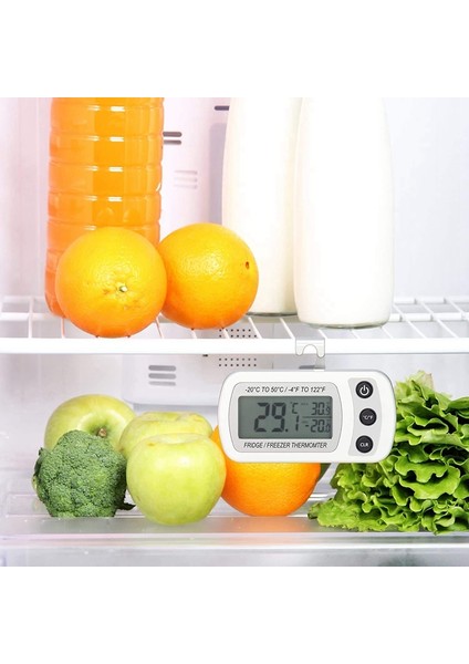 Adet Buzdolabı Termometresi Dijital Dondurucu Termometre Oda Termometresi Kanca ile LCD Ekran Okuma Max Min Fonksiyonu (Yurt Dışından) fiyatları