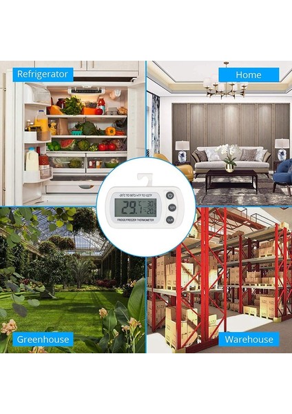 Adet Buzdolabı Termometresi Dijital Dondurucu Termometre Oda Termometresi Kanca ile LCD Ekran Okuma Max Min Fonksiyonu (Yurt Dışından) modelleri