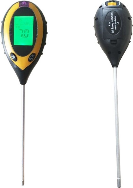 Toprak Besin Test Cihazı LCD Toprak Ph Ölçer Nem Ölçer Sıcaklık Güneş Işığı Yoğunluk Ölçümü Tarım Toprak Asitliği (Yurt Dışından)