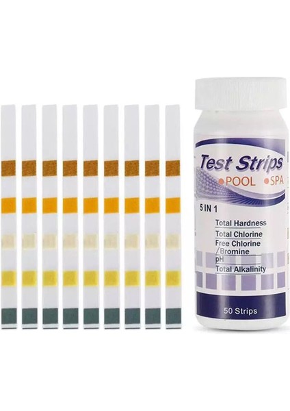 50 Adet Çok Amaçlı Klor Ph Test Şeritleri Spa Yüzme Havuzu Su Test Cihazı Kağıdı Clh @ 8 (Yurt Dışından)