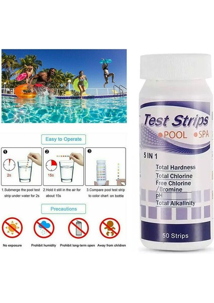 50 Adet Çok Amaçlı Klor Ph Test Şeritleri Spa Yüzme Havuzu Su Test Cihazı Kağıt DNJ998 (Yurt Dışından) fırsatları