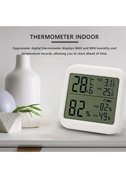 Iç Mekan Termometresi, Büyük Ekranlı ve Simge Ekranlı Dijital Higrometre, Nem Ölçer Göstergesi Oda Termometresi, Ev Ofis Serası Için Yüksek Doğruluklu Termometre Ölçer (Yurt Dışından) fiyatları