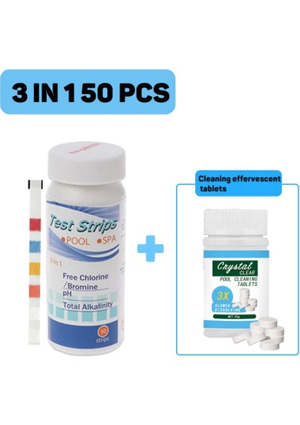 50 Şerit 3'ü 1 Arada/ 6'sı 1 Arada Su Kalitesi Test Şeritleri Yüzme Havuzu Test Kağıdı Artık Klor Ph Alkalinite Sertlik Test Cihazı (Yurt Dışından)