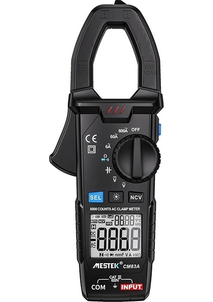 Mestek CM83A Dijital Pens Metre Ac Gerilim 0-600 V True Rms Yüksek Hassasiyetli Kapasite Ncv Kelepçe Multimetre (Yurt Dışından)