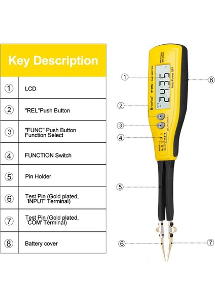 Holdpeak HP-990C Dijital Kapasite Ölçer Smd Test Cihazı Direnç Ölçer Diyot/pil Testi Taşıma Kutusu ile Güç Pil Test Cihazı (Yurt Dışından) fırsatları