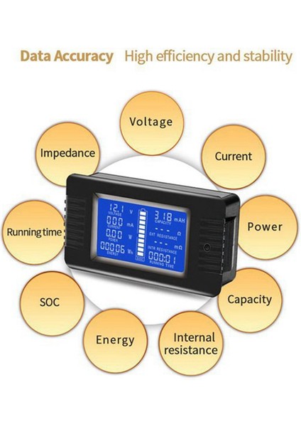 PZEM015 Dc 200V 100A Voltmetre Ampermetre Araba Test Cihazı Kapasite Direnç Elektrik Gerilim Ölçer Monitör 12V-96V (Yurt Dışından)