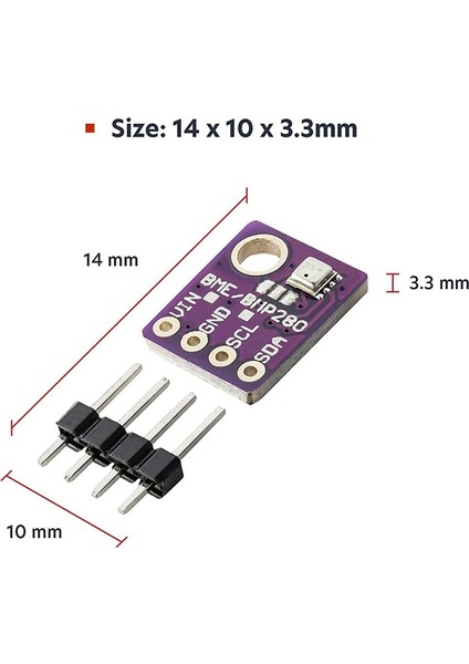 GY-BME280 I2C Iıc Dijital Breakout Barometrik Nem Sensörü Modülü Kurulu 5V 3.3V Arduino ve Raspberry Pi Için (Yurt Dışından)