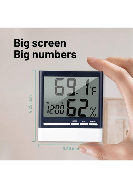Ev Için Dijital Higrometre Kapalı Termometre, Yüksek Doğruluklu Nem Ölçer Oda Termometresi Higrometre Ölçer 1 Adet (Yurt Dışından) fırsatları