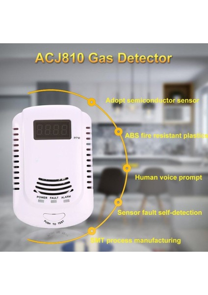 Gaz Sensörü Alarmı Lpg Doğal Gaz Analizörü Kaçak Tespit Test Cihazı Ses-Işık Alarmı Güvenlik Alarm Sistemi (Yurt Dışından)