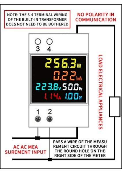 Dijital Tek Fazlı Enerji Ölçer Test Cihazı Elektrik Kullanımı Monitör Ac 40V-300V 100A Amper Metre Voltmetre (Yurt Dışından)