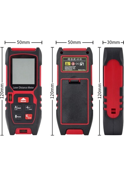 Lazer Mesafe Ölçer Dijital Seviye Kabarcıklar Lazer Uzaklık Ölçer Pille Çalışan El Mesafe Ölçer, 60M (Yurt Dışından) modelleri