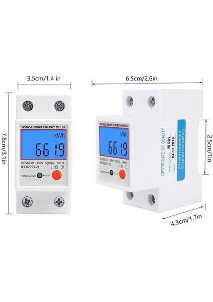 Sınotımer DDS6619-012 Ac 220 V 80A LCD Dijital Arka Işık Tek Fazlı Enerji Ölçer Kwh Tüketim Ölçer Wattmetre (Yurt Dışından)