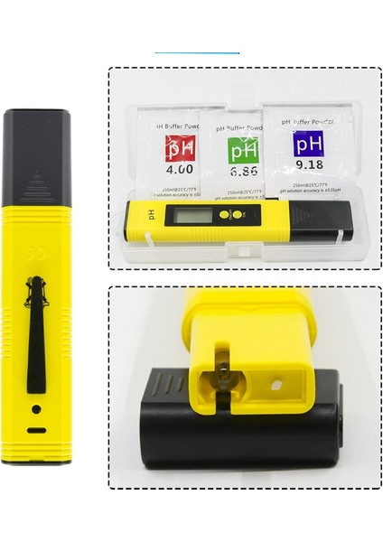 Ph Test Cihazı Doğruluk 0.01 Dijital Ph Metre Test Cihazı Su Gıda Akvaryum Havuzu Topraksız Cep Boyutu Ph Test Cihazı Büyük LCD Ekran (Yurt Dışından)