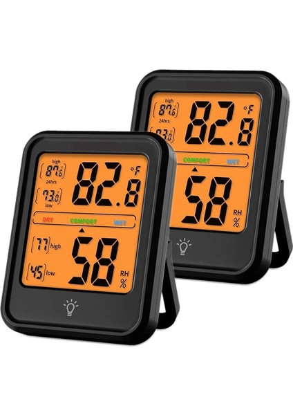 Oumery 2 Adet Oda Termometresi Dijital Higrometre Nem Ölçer Göstergesi Kapalı Sıcaklık ve Nem Monitörü Arkadan Aydınlatmalı (Yurt Dışından)