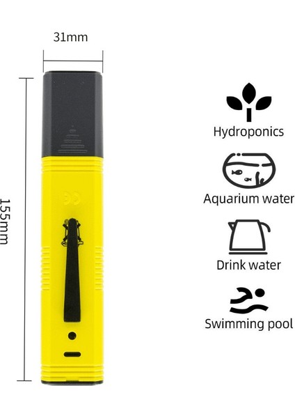 Ph Test Cihazı Doğruluk 0.01 Dijital Ph Metre Test Cihazı Su Gıda Akvaryum Havuzu Topraksız Cep Boyutu Ph Test Cihazı Büyük LCD Ekran (Yurt Dışından)
