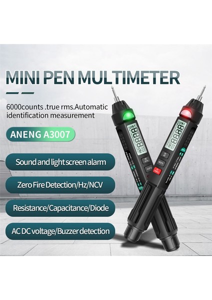 Xhhdqes Dijital Multimetre Kalem LCD Ekran 6000 Sayım Temassız Ac/dc Gerilim Direnci Kapasite Hz Test Aracı (Yurt Dışından) fiyatları