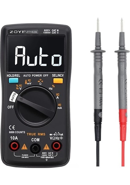 Zoyı ZT102A Dijital Multimetre 6000 Sayım Otomatik 113D Arka Işık Ac/dc Voltmetre Transistör Test Cihazı Frekans Diyot Sıcaklığı (Yurt Dışından)