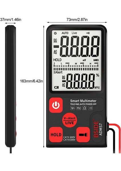 Bsıde ADMS7CL Büyük Ekran Multimetre Otomatik Ultra-Ince Multimetre (Yurt Dışından) modelleri