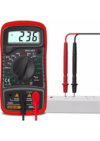 Aneng AN8205C Dijital Multimetre Ac/dc Ampermetre Volt Ohm Test Cihazı Termokupl LCD Arka Işık ile Taşınabilir Multimetre (Yurt Dışından) modelleri