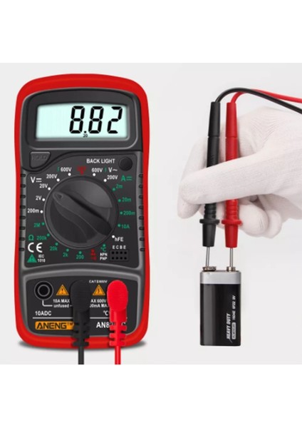 Aneng AN8205C Dijital Multimetre Ac/dc Ampermetre Volt Ohm Test Cihazı Termokupl LCD Arka Işık ile Taşınabilir Multimetre (Yurt Dışından) fırsatları