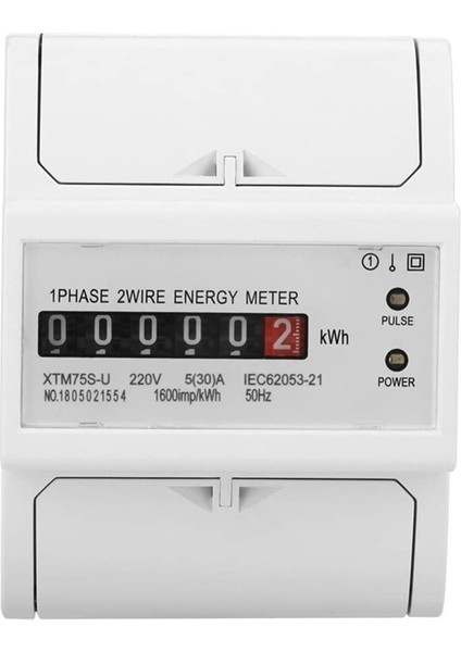 XTM75S-U Elektrik Enerjisi Ölçer Ac 220V Dın Ray Ölçer Dijital 1 Fazlı Ölçer 2 Telli 4p (5 (30) A) (Yurt Dışından)