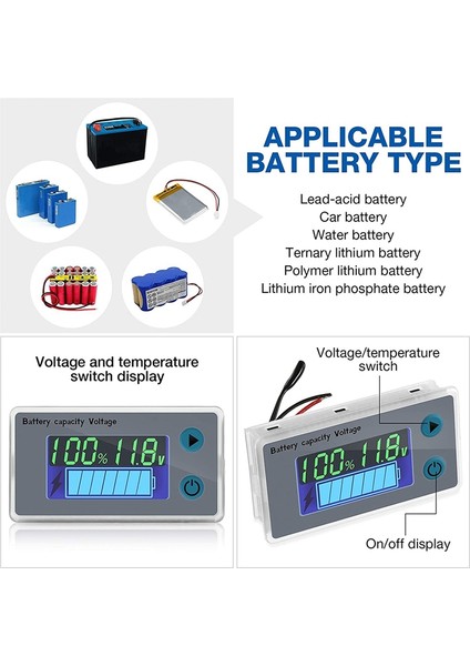 Alçak Gerilim Buzzer Alarmlı Metre Monitörü 10-100V Dijital Kapasite Test Cihazı Metre (Yurt Dışından) fırsatları