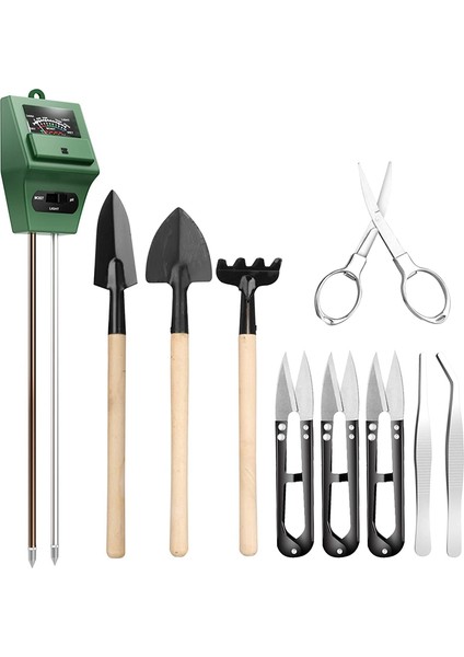 Nem/güneş/ph Test Cihazı Için 3'ü 1 Arada Toprak Nemi Ölçer, Budama Makası Katlanır Makas Mini Tırmık Tomurcuğu ve Düzeltici Seti ile (Yurt Dışından)