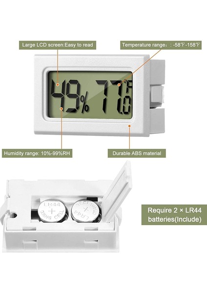 Adet Mini Nem Termometresi Dijital Fahrenheit LCD Ekran Termometre Higrometre, Sürüngen Sera ve Ofis Için (Yurt Dışından) modelleri