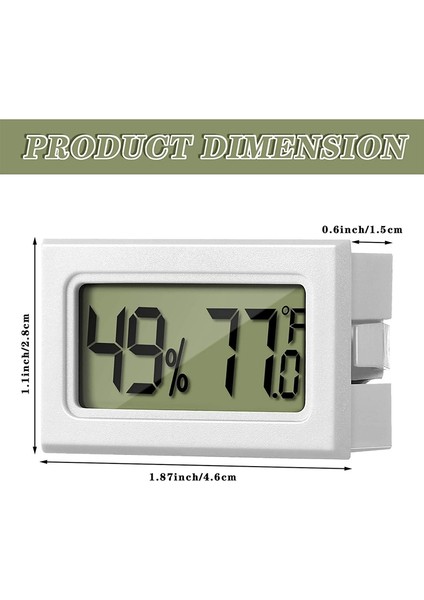 Adet Mini Nem Termometresi Dijital Fahrenheit LCD Ekran Termometre Higrometre, Sürüngen Sera ve Ofis Için (Yurt Dışından) fırsatları