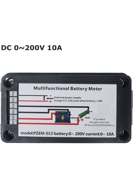 Dc 0-200 V 10A Dijital Voltmetre Ampermetre Araba Akü Test Cihazı Kapasite Direnç Gerilim Güç Enerji Ölçer Monitör (Yurt Dışından) fırsatları